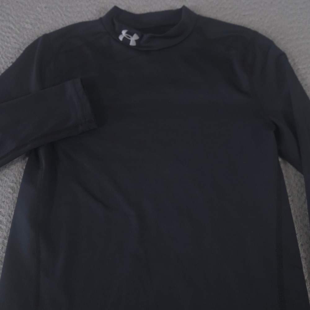 Under Armour Shirt Kids YXL Blackโ ColdGear Compression Mock Long Sleeve Stretch